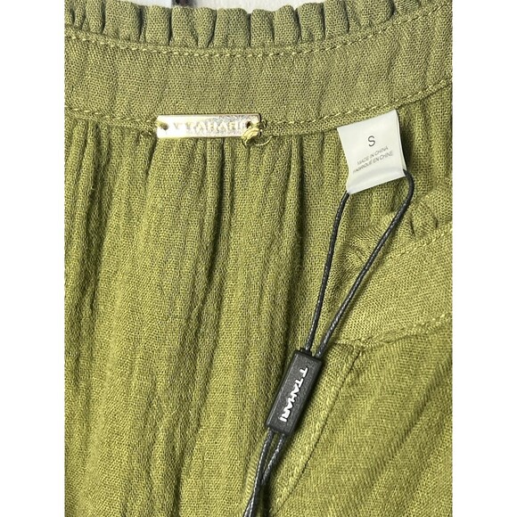TAHARI Boho MAXI DRESS Sleeveless, High neck, Tiered Hem Green size small - Picture 6 of 9